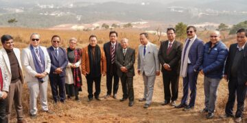 Meghalaya CM Conrad K Sangma along with his colleagues lays foundation for the landmark New Meghalaya Secretariat at New Shillong (CMO_Meghalaya/X)