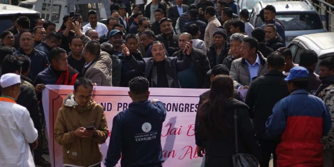Nagaland Congress held a protest rally on Monday (INCNagaland/X)