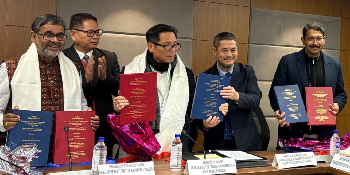 Arunachal Minister Nyato Dukam chairs the presentation of the final report by the Pangsau Pass Trade Study Group (NyatoDukam/X)