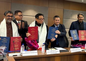 Arunachal Minister Nyato Dukam chairs the presentation of the final report by the Pangsau Pass Trade Study Group (NyatoDukam/X)