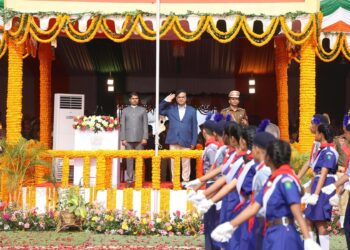 Assam CM Himanta Biswa Sarma attends the Republic Day celebration in Dibrugarh on Sunday (himantabiswa/X)