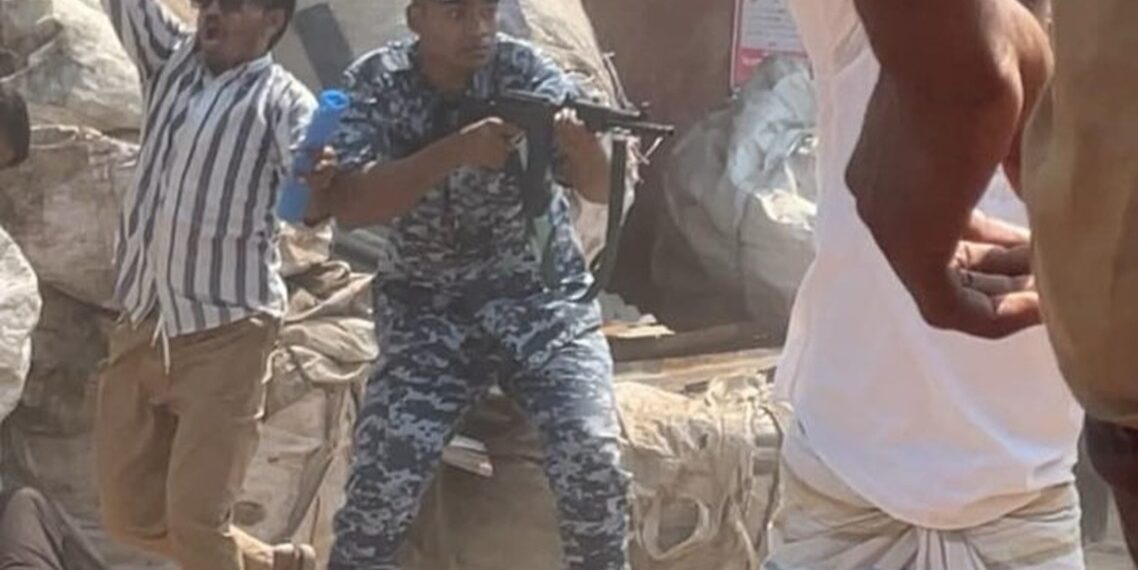 A violent confrontation between residents and air force personnel at the Bangladesh Air Force Base near Cox's Bazar (MeghU/X)
