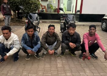 Five people were arrested for motorcycles theft