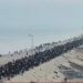 A file photo of Palestinians returning to North Gaza (AssalRad/X)