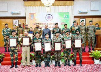 Manipur Governor Ajay Kumar Bhalla honours security units for exemplary service
