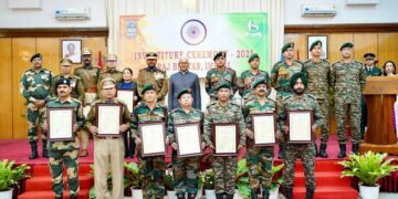 Manipur Governor Ajay Kumar Bhalla honours security units for exemplary service
