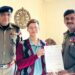 P Mario Pathaw receives the appreciation letter from the Assam Police