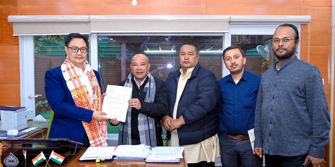 BJP MLA Sanbor Shullai along with other party leaders meets Union Miniter Kiren Rijiju