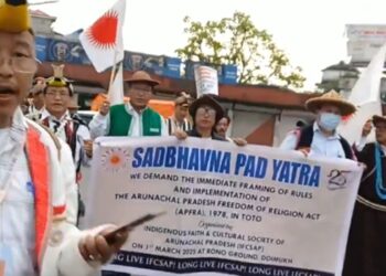 Indigenous cultural and faith organizations in Arunachal Pradesh, led by the Indigenous Faith and Cultural Society of Arunachal Pradesh (IFCSAP), held a Sadbhavna Padayatra in Doimukh on Saturday