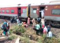 Seven passengers were injured on Sunday when the SMVT Bengaluru-Kamakhya AC Express derailed in Odisha (bisoyisujit87/X)