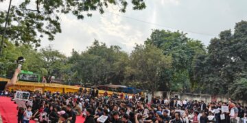 A file photo of protestors from Kuki community in Delhi amid ethnic clash in Manipur (Sumkawn/X)