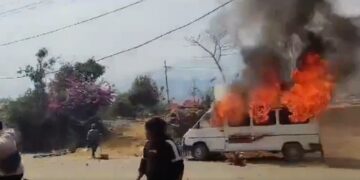 Violence erupted in Manipur's Kangpokpi district on Saturday