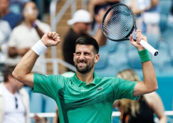 Novak Djokovic made history at the Miami Open by securing his 411th ATP Masters 1000 match victory (CGTNSportsScene/X)