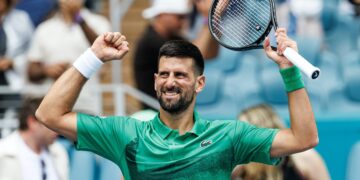 Novak Djokovic made history at the Miami Open by securing his 411th ATP Masters 1000 match victory (CGTNSportsScene/X)