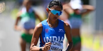 Commonwealth Games silver medallist Priyanka Goswami set a new national record (babaighosh/X)