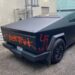 A vandalised Tesla vehicle