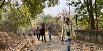 A group of fifteen enthusiastic youths participated in a Nature Walk