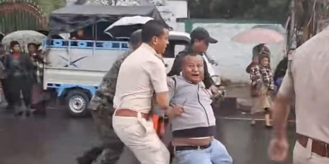 Protest in Shillong against mandatory Aadhaar-linking