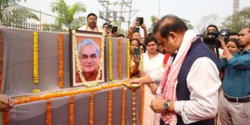 Assam CM Himanta Biswa Sarma at BJP Foundation Day event on Sunday (himantabiswa/X)