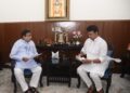 Union Minister Nitin Gadkari meets Tripura MP Biplab Deb (BjpBiplab/X)