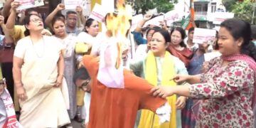 Congress burns effigy of Assam CM over ‘derogatory’ comments on women