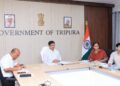 Tripura CM Manik Saha during the virtual meeting (DrManikSaha2/X)