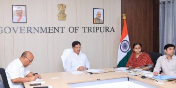 Tripura CM Manik Saha during the virtual meeting (DrManikSaha2/X)
