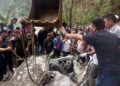 S massive boulder fell onto a vehicle along the Aizawl–Lengpui Airport Road in Mizoram (X)