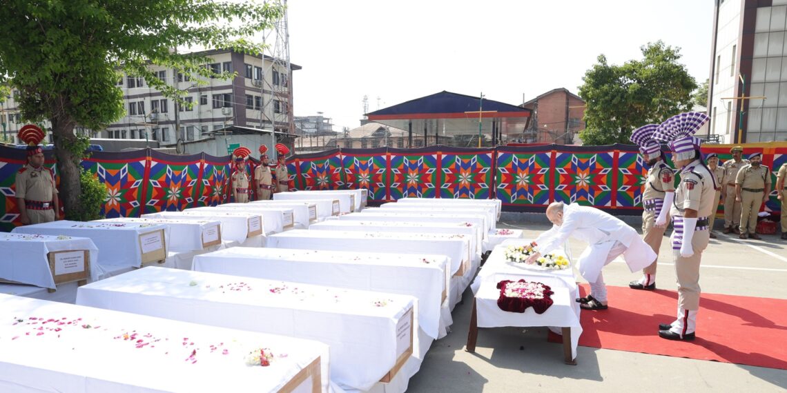 Home Minister Amit Shah pays respect to the deceased of the Pahalgam terror attack
