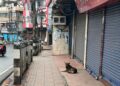 Shops remain closed in Police Bazar, Shillong on Monday