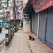Shops remain closed in Police Bazar, Shillong on Monday