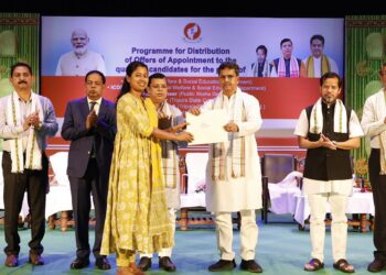 Tripura CM Manik Saha distributes appointment letters on Sunday (DrManikSaha2/X)