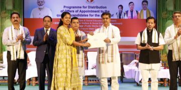 Tripura CM Manik Saha distributes appointment letters on Sunday (DrManikSaha2/X)