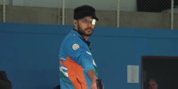 Vijayveer Sidhu secured India’s fourth gold medal at the ISSF World Cup (SportsArena1234/X)