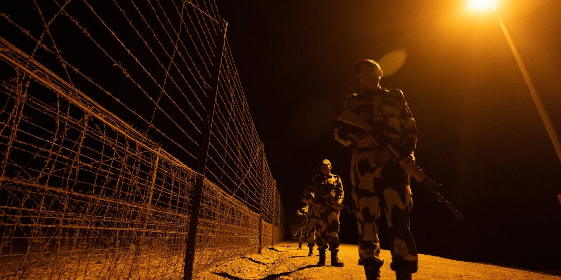 A file photo of BSF personnel stand guard the border in Rajasthan (BSF_Rajasthan/X)