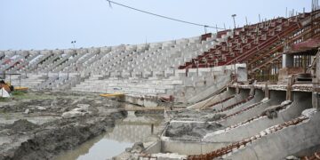 The new stadium currently under construction in Guwahati (CMOfficeAssam/X)