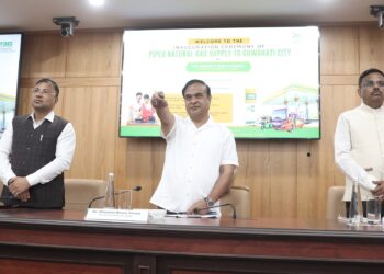 Assam Chief Minister Himanta Biswa Sarma on Saturday inaugurated Guwahati’s first piped cooking gas connections (CMOfficeAssam/X)