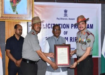 Assam Governor confers ‘Unit Citation’ award on 32 Assam Rifles for exceptional service in Dima Hasao
