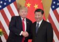 A file photo of US President Donald Trump and Chinese President Xi Jinping (X)