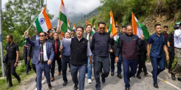 Arunachal Pradesh CM Pema Khandu leads ‘Tiranga Yatra’ in Walong