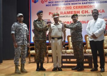 Assam: Vice Chancellor of Cotton University conferred rank of ‘Honorary Colonel’ in NCC