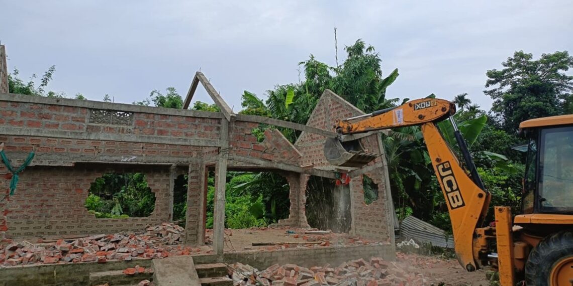 A file photo of the Assam eviction drive (X)