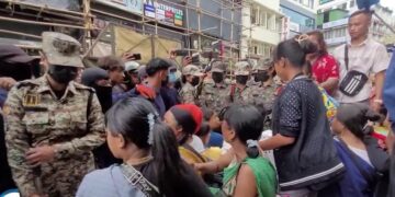 A file photo of vendors protesting against the eviction drive