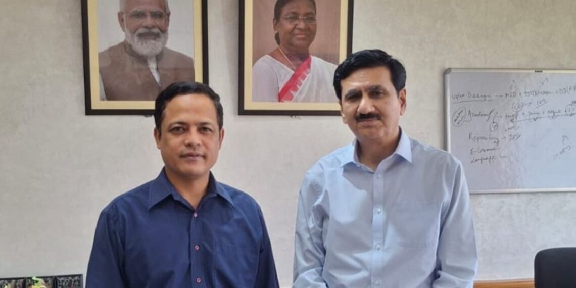 Mizoram MP Richard Vanlalhmangaiha with Secretary of the Ministry of Tribal Affairs, Vibhu Nayar, in New Delhi (X)