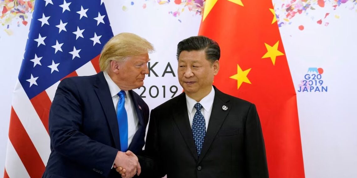 U.S. President Donald Trump and Chinese President Xi Jinping (X)