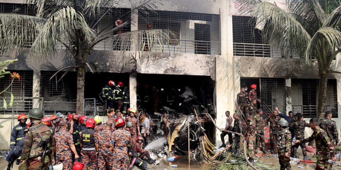 Bangladesh Air Force training aircraft crashed into Milestone School and College (X)