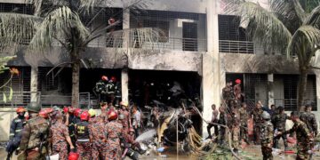 Bangladesh Air Force training aircraft crashed into Milestone School and College (X)