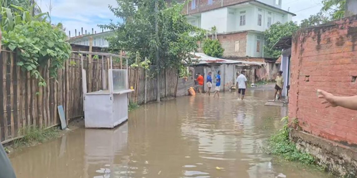 A flood road in Dimapur on Saturda (INC/Instagram)