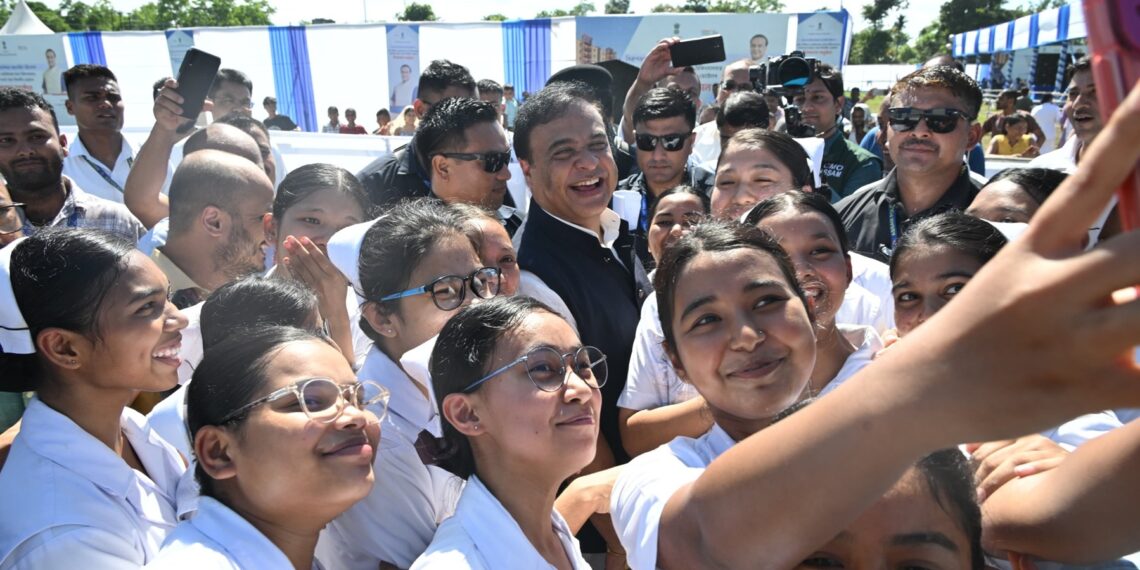 Assam CM shared a picture of him at AMCH, Dibrugarh under a caption "With the Gen Z doctors" (X)