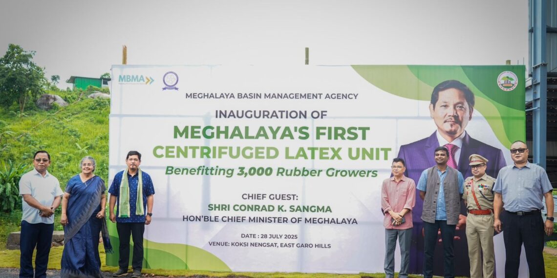 Meghalaya CM inaugurates state’s first centrifuged latex unit in Garo Hills